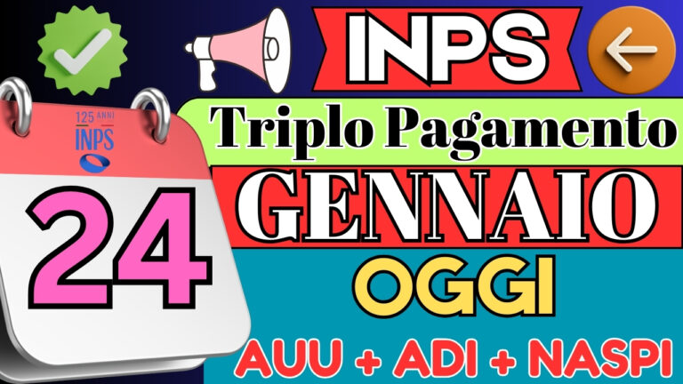 INPS Paga il 24 e 27 Gennaio 2025 ➡ Assegno Unico, NASpI, Bonus e anticipi confermati!